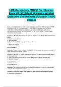 LMR Georgette&rsquo;s PMHNP Certification Exam V2 &lpar;2025&sol;2026 Update&rpar; &ndash; Verified Questions and Answers &vert; Grade A &vert; 100&percnt; Correct