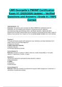 LMR Georgette&rsquo;s PMHNP Certification Exam V1 &lpar;2025&sol;2026 Update&rpar; &ndash; Verified Questions and Answers &vert; Grade A &vert; 100&percnt; Correct