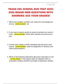 TEXAS CDL SCHOOL BUS TEST 2025  2026 BRAND NEW QUESTIONS WITH  ANSWERS&vert; ACE YOUR GRADES&excl;