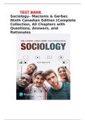Sociology Test Bank &ndash; Macionis & Gerber&comma; Ninth Canadian Edition &lpar;Complete Collection&comma; All Chapters with Questions&comma; Answers&comma; and Rationales&rpar; 