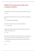 PHED 225 Test Questions With 100- Complete Solutions
