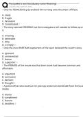 Post pellet b test &lpar;Vocabulary-same Meaning&rpar; Exam Questions and Answers 100&percnt; Pass &vert;Verified and Updated &vert;Graded A&plus;