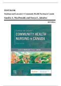 Test Bank - Stanhope and Lancasters Community Health Nursing in Canada&comma; 4th Edition &lpar;MacDonald&comma; 2022&rpar;&comma; Chapter 1-18 &vert; All Chapters