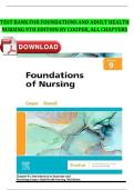 Foundations and Adult Health Nursing &ndash; 9th Edition by Kim Cooper & Kelly Gosnell &vert; Complete Test Bank for All Chapters with Verified Answers and Rationales &vert; Comprehensive Nursing Fundamentals and Adult Care Study Guide 2025&sol;2026
