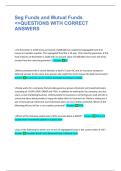 Seg Funds and Mutual Funds <>QUESTIONS WITH CORRECT ANSWERS