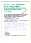     NURSING 112023 Comprehensive  Review For The NCLEXRN  Examination&comma; 5th Edition Questions  With Rationales New Update  2025&sol;2026 