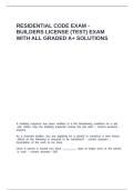 Residential code exam - builders license &lpar;TEST&rpar; exam with all graded A&plus; solutions