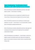 Cigna Healthspring - Certifications Exam &vert; Questions with 100&percnt; Verified Correct Answers 