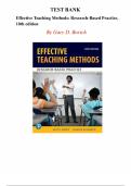 Effective Teaching Methods&colon; Research-Based Practice &lpar;10th Edition&rpar; &ndash; Gary D&period; Borich &ndash; Complete Test Bank with Answer Key &lpar;Chapters 1&ndash;12&rpar;