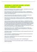 JUVENILE JUSTICE EXAM 1 STUDY GUIDE CORRECT 100&percnt;