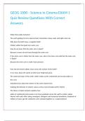 GEOG 1000 - Science in Cinema EXAM 1 Quiz Review Questions With Correct Answers 