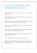MUN Business 1000- Mid Term 1 Exam Questions With Correct Answers 
