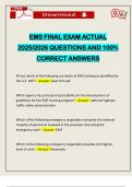 EMS FINAL EXAM ACTUAL 2025&sol;2026 QUESTIONS AND 100&percnt; CORRECT ANSWERS