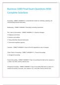 Business 1000 Final Exam Questions With Complete Solutions