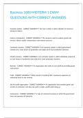 Business 1000 MIDTERM 1 EXAM QUESTIONS WITH CORRECT ANSWERS