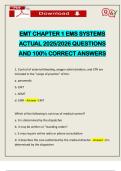 EMT CHAPTER 1 EMS SYSTEMS ACTUAL 2025&sol;2026 QUESTIONS AND 100&percnt; CORRECT ANSWERS