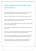 Business 1000 Final Exam Questions With Correct Answers&period;