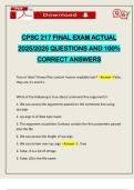 CPSC 217 FINAL EXAM ACTUAL 2025/2026 QUESTIONS AND 100% CORRECT ANSWERS