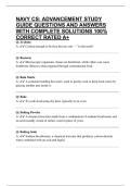 NAVY CS&colon; ADVANCEMENT STUDY GUIDE QUESTIONS AND ANSWERS WITH COMPLETE SOLUTIONS 100&percnt; CORRECT RATED A&plus;