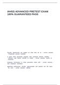 IAHSS ADVANCED PRETEST EXAM 100- GUARANTEED PASS