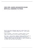 cee cee- IAHSS ADVANCED EXAM WITH ALL NEEDED TO PASS