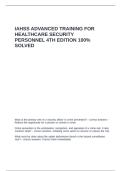 IAHSS ADVANCED TRAINING FOR HEALTHCARE SECURITY PERSONNEL 4TH EDITION 