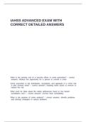 IAHSS ADVANCED EXAM WITH CORRECT DETAILED ANSWERS