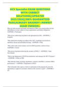 HCV Specialist EXAM QUESTIONS WITH CORRECT SOLUTIONS&vert;&vert;UPDATED 2025&sol;2026&vert;&vert;100&percnt; GUARANTEED PASS&vert;ALREADY GRADED&excl;&excl;<NEWEST EXAM VERSION>