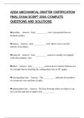 ADDA MECHANICAL DRAFTER CERTIFICATION EXAMINATION TEST 2026 FULL QUESTIONS AND CORRECT ANSWERS