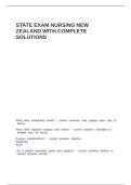 STATE EXAM NURSING NEW ZEALAND WITH COMPLETE SOLUTIONS
