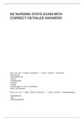 NZ NURSING STATE EXAM WITH CORRECT DETAILED ANSWERS
