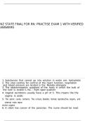 NZ State Final for RN Practise exam 1 with verified answers