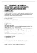 NAVY GENERAL KNOWLEDGE QUESTIONS AND ANSWERS WITH COMPLETE SOLUTIONS 100&percnt; CORRECT&excl;&excl;&excl;
