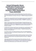 Actual Orthopedic Nurse  Certification Practice Exam  Questions And Verified  Answers &lpar;100&percnt; Guaranteed  Pass&rpar; 2025&sol;2026