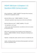 MGMT 300 Exam 1 &lpar;Chapters 1-5&rpar; Questions With Correct Answers