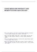 CIGNA MEDICARE PRODUCT AND BENEFITS EXAM 100- SOLVED