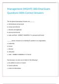 Management &lpar;MGMT&rpar; 300-Final Exam Questions With Correct Answers