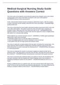 Medical-Surgical Nursing Study Guide Questions with Answers Correct