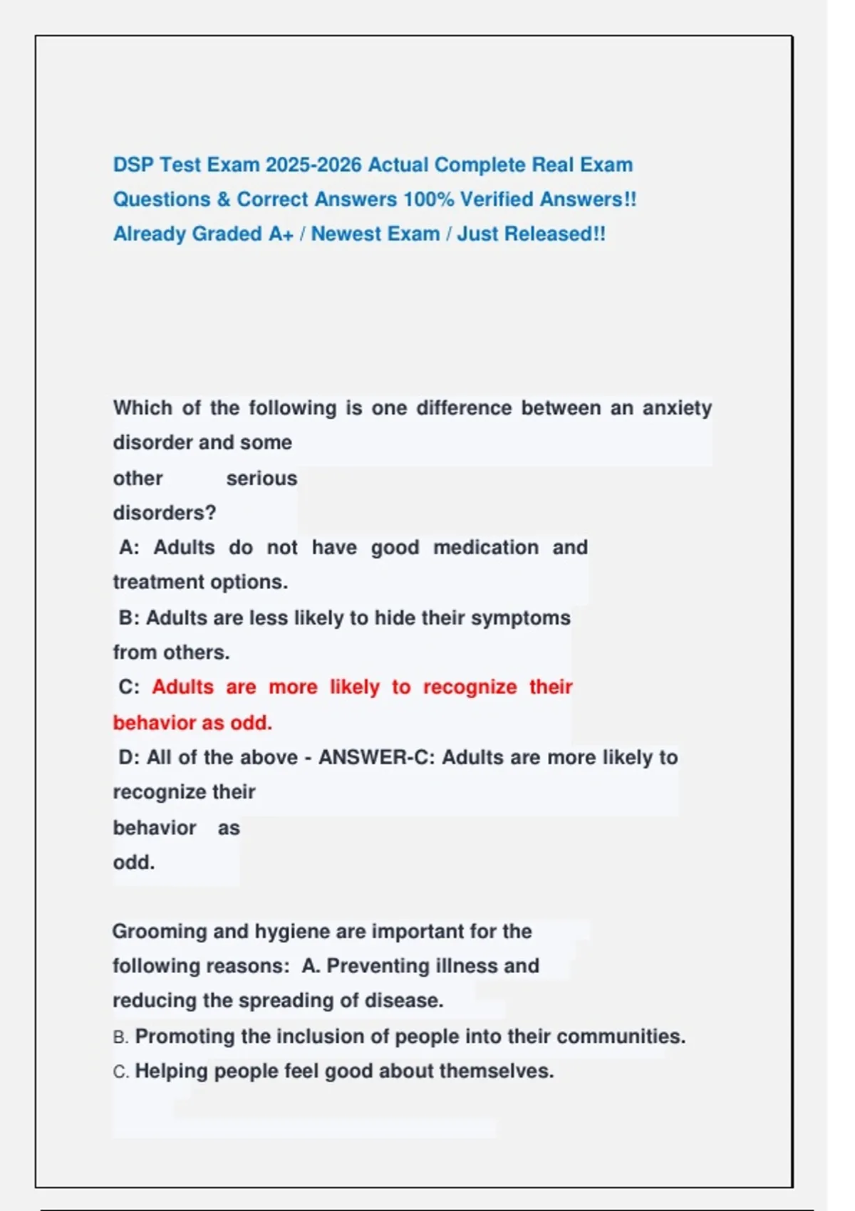 DSP Test Exam Actual Complete Real Exam Questions & Correct Answers 100 ...