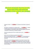 SERVSAFE MANAGER PRACTICE ACTUAL  EXAM QUESTIONS AND DETAILED  ANSWERS LATEST UPDATE 2024 GRADED  A&plus;