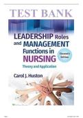 Leadership Roles and Management Functions in Nursing 11th Edition &ndash; Huston Test Bank Questions and Answers