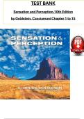 Test Bank for Sensation and Perception&comma; 10th Edition by E&period; Bruce Goldstein &vert; Verified Psychology Exam Questions&comma; Answers & Chapter Rationales &lpar;2025&sol;2026 Update&rpar;