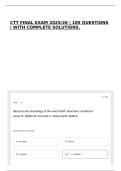 CTT FINAL EXAM 2025&sol;26 &vert; 185 QUESTIONS &vert; WITH COMPLETE SOLUTIONS&period;
