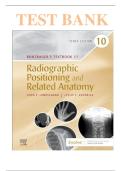 Bontrager&rsquo;s Textbook of Radiographic Positioning and Related Anatomy&comma; 10th Edition by Lampignano &ndash; Test Bank &lpar;2025&sol;2026&rpar; &vert; Radiography Exam Questions and Answers