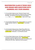 WASTEWATER CLASS B TEXAS 2025&sol;  2026 BRAND NEW QUESTIONS WITH  ANSWERS&vert; ACE YOUR GRADES&excl; 