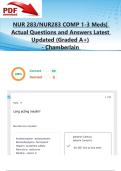NUR 283&sol;NUR283 COMP 1-3 Meds&vert; Actual Questions and Answers Latest Updated 2025&sol;2026 &lpar;Graded A&plus;&rpar; - Chamberlain 
