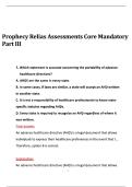 Prophecy Relias Assessments Core Mandatory Part III with Solution 2025&sol;2026 &ndash; Complete Study Guide to Master Safety and Regulatory Standards and Achieve the Highest Grades