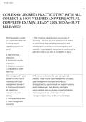 CCM EXAM SECRETS PRACTICE TEST WITH ALL CORRECT & 100&percnt; VERIFIED ANSWERS&vert;ACTUAL COMPLETE EXAM&vert;ALREADY GRADED A&plus; &lpar;JUST RELEASED&rpar;