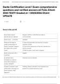 Dante Certification Level 1 Exam comprehensive questions and verified answers ACTUAL EXAM 2025 TEST&excl;&excl; Graded A&plus; &vert; 2025&vert;2026 EXAM UPDATE