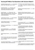 Nursing 527 Wilkes Test Questions with Answers Rated A